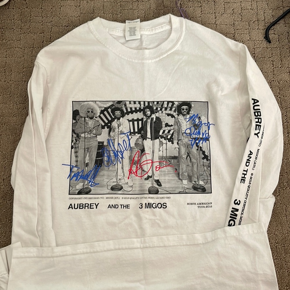 Long sleeve 2018 Aubrey & The Three Migos Tour  Shirt Drake Quavo Offset Takeoff